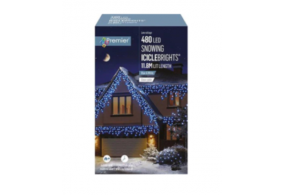 Premier LED WHITE Supabrights Snowing Icicles Light Set with Speed Controller x 480